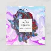 Waterverf abstracte Splatterpenseel Minimale Moder Vierkante Visitekaartje (Voorkant)