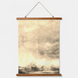 Waterverf abstracte Storm Moonscape Hangend Wandkleed