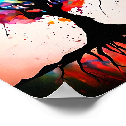 Waterverf abstracte structuur poster (Hoek)