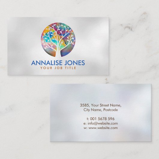 Waterverf Abstracte structuur - vorm van Vrouw pro Visitekaartje (Voorkant / Achterkant)