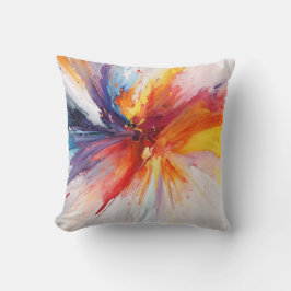 Waterverf Abstracte verfexplosie Kussen