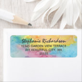 Waterverf Abstracte Whimsical Colorful Wedding Etiket (Insitu)
