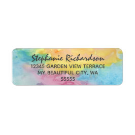 Waterverf Abstracte Whimsical Colorful Wedding Etiket