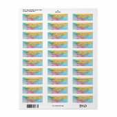 Waterverf Abstracte Whimsical Colorful Wedding Etiket (Full Sheet)