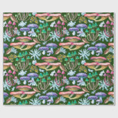 Waterverf Abstracte Wilde Bospaddenstoelen Cadeaupapier (Vlak)