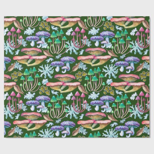 Waterverf Abstracte Wilde Bospaddenstoelen Cadeaupapier (Vlak)