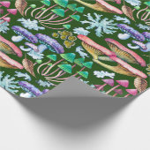 Waterverf Abstracte Wilde Bospaddenstoelen Cadeaupapier (Hoek)