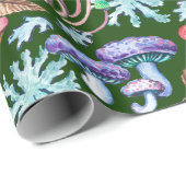 Waterverf Abstracte Wilde Bospaddenstoelen Cadeaupapier (Rol Hoek)