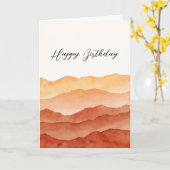 Waterverf Abstracte woestijn - Gepersonaliseerd Kaart (Gele Bloem)