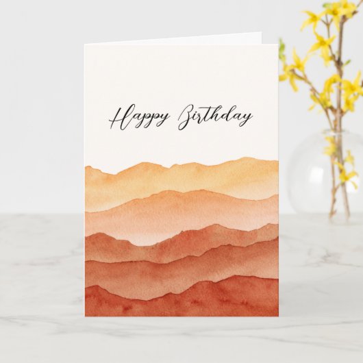 Waterverf Abstracte woestijn - Gepersonaliseerd Kaart (Gele Bloem)