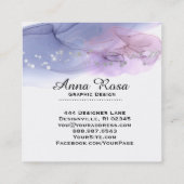 *~* Waterverf Abstracte Zilver Glitter Moderne Kun Vierkante Visitekaartje (Achterkant)