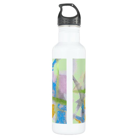 Waterverf Abstractie Waterfles (Achterkant)