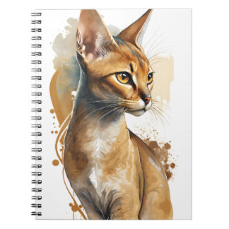 WATERVERF ABYSSINIAN CAT NOTITIEBOEK
