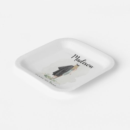 Waterverf Academie Afstuderen Jouw naam Afstudeerd Papieren Bordje (Gebogen)