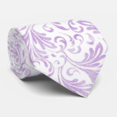 Waterverf Acanthus laat Lila Paarse wit achter Stropdas (Opgerold)