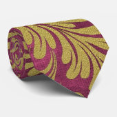 Waterverf Acanthus laat Paarse magenta goud achter Stropdas (Opgerold)