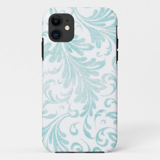 Waterverf Acanthus verlaat Aqua Blue Green Case-Mate iPhone Case (Achterkant)