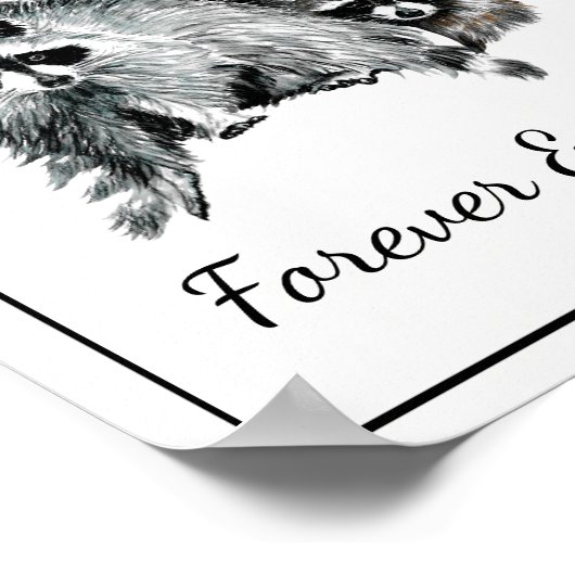 Waterverf-accoons voor altijd en altijd offerte poster (Hoek)