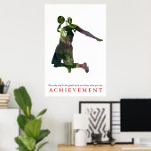 Waterverf Achievement Motivatie basketbal Poster (Thuiskantoor)