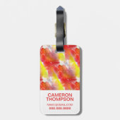 Waterverf achtergrond aangepaste fotoontwerp bagagelabel (Achterkant verticaal)