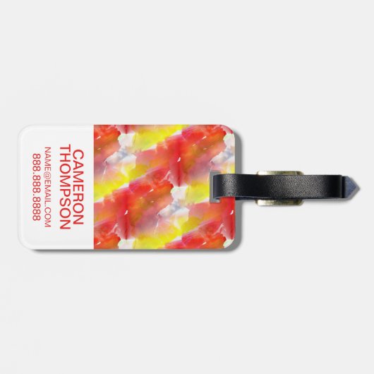 Waterverf achtergrond aangepaste fotoontwerp bagagelabel (Achterkant horizontaal)