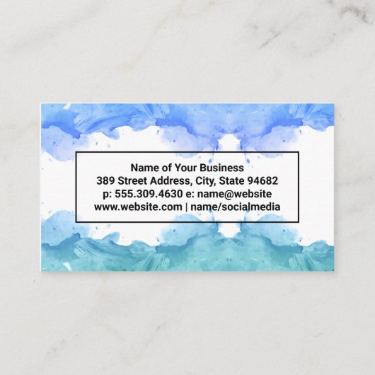 Waterverf Achtergrond | Creatief artistiek Visitekaartje (Achterkant)