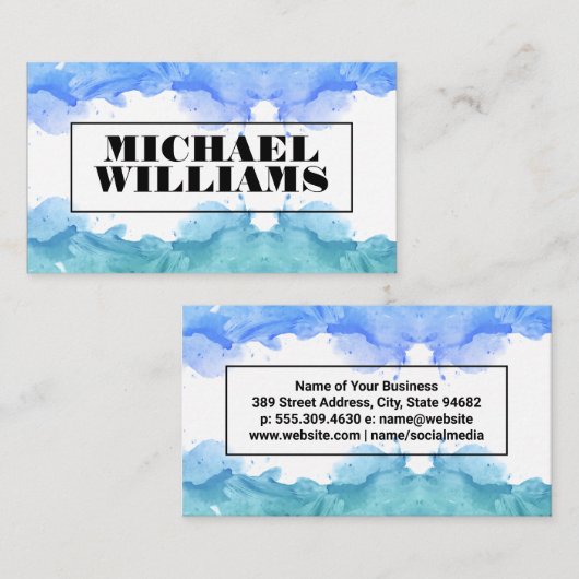 Waterverf Achtergrond | Creatief artistiek Visitekaartje (Voorkant / Achterkant)