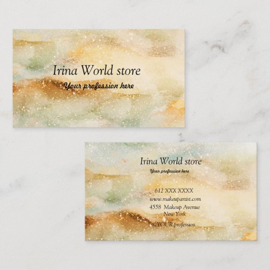 Waterverf Achtergrond groene glitter abstract Visitekaartje (Voorkant / Achterkant)