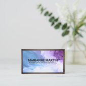 Waterverf Achtergrond | Houten grens Visitekaartje (Staand voorkant)