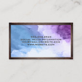 Waterverf Achtergrond | Houten grens Visitekaartje (Achterkant)