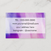 Waterverf Achtergrond Paarse roze visitekaartje (Achterkant)