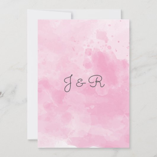 Waterverf achtergrond Romantische bruiloft Kaart (Achterkant)