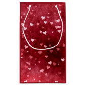 Waterverf achtergrond roze harten klein cadeauzakje (Achterkant)