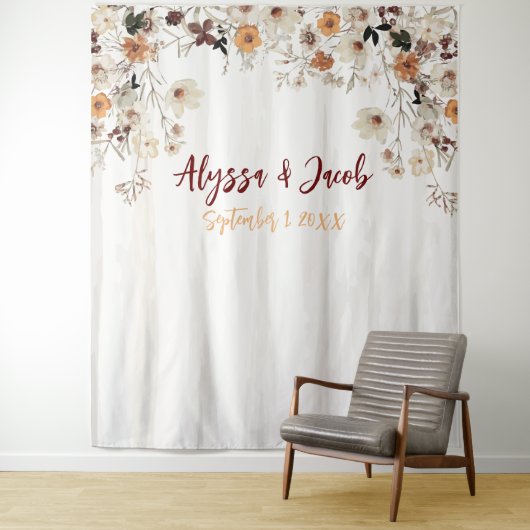 Waterverf Achtergrond Vrijgezellenfeest Wildbloem Wandkleed (In situ)