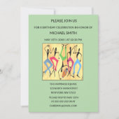 Waterverf, acrobatische dansviering verjaardag kaart (Voorkant)