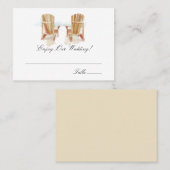 Waterverf Adirondack Stoelen | Escort Kaarten Plaatskaartje (Voorkant / Achterkant)