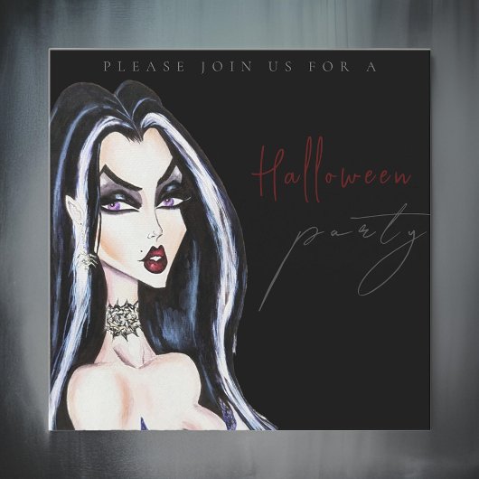 Waterverf Adult Black Halloween Feestuitnodiging