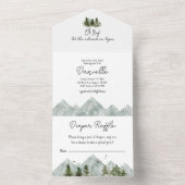 Waterverf Adventure Forest Baby shower All In One Uitnodiging (Binnen)