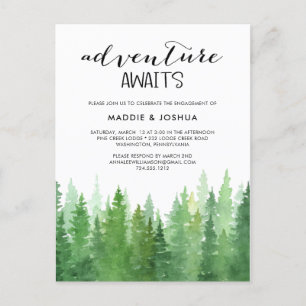 Waterverf Adventure wacht op Forest Verloving Inv Briefkaart