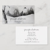 Waterverf Adventure Woodland Moon Pine Forest Visitekaartje (Voorkant / Achterkant)