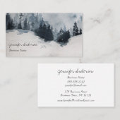 Waterverf Adventure Woodland Winter Pine Forest Visitekaartje (Voorkant / Achterkant)