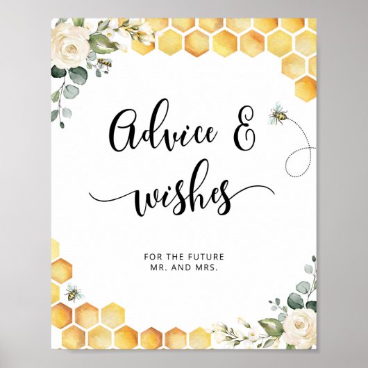 Waterverf advies en wensen voor Passen getrouwd Poster (Voorkant)