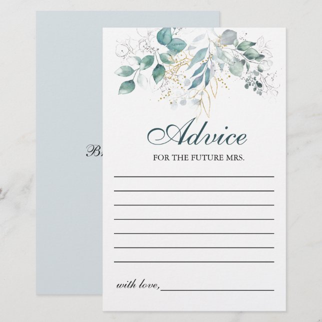 Waterverf Advies Kaart (Voorkant / Achterkant)