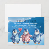 Waterverf Advies van Penguins Flat Wenskaart Kaart (Voorkant / Achterkant)