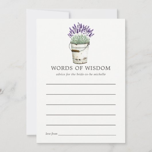 Waterverf Advies Vrijgezellenfeest lavender Kaart (Voorkant)