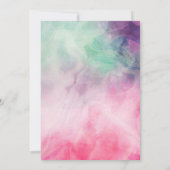 Waterverf Aesthetisch Abstract Roze Paars huwelijk Kaart (Achterkant)