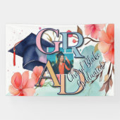 Waterverf Afbeelding Afstuderen Spandoek (Horizontaal)