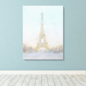 Waterverf | Afbeelding Eiffel Towe Canvas Afdruk (Insitu (Houten vloer))