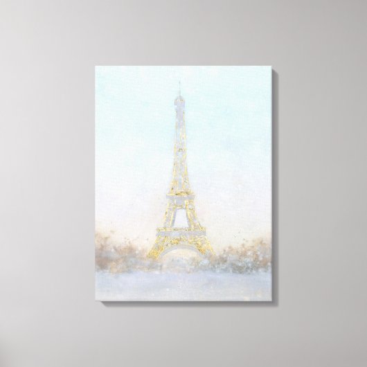 Waterverf | Afbeelding Eiffel Towe Canvas Afdruk (Voorkant)
