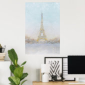 Waterverf | Afbeelding Eiffel Towe Poster (Thuiskantoor)